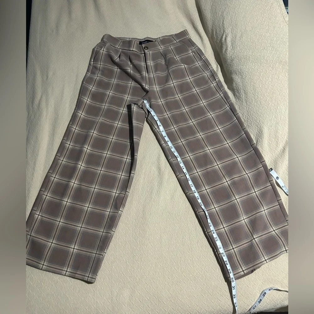 Torrid Plaid Wide-Leg Pants - Tan - Picture 6 of 8